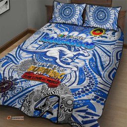 north melbourne kangaroos naidoc week 2024 quilt bed set mascot football dt02