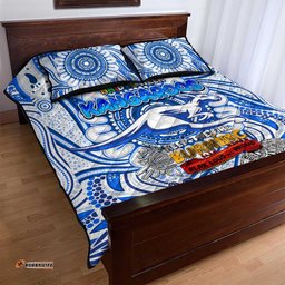 north melbourne kangaroos naidoc week 2024 quilt bed set mascot football dt02