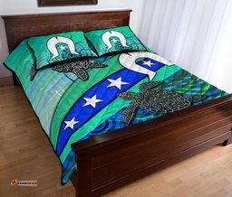 Quilt Bed Set Torres Strait Flag And Turtle