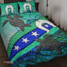 Quilt Bed Set Torres Strait Flag And Turtle