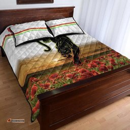 Custom Personalised Penrith Panthers ANZAC Quilt Bed Set Poppy Flowers Vibes White
