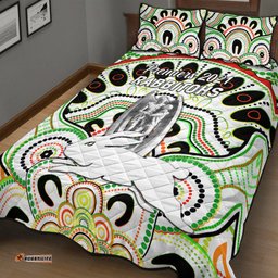 South Sydney Rabbitohs Quilt Bed Set Indigenous Premiers Trophy White