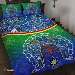Quilt Bed Set Torres Strait Symbol With Aboriginal Patterns