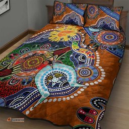 custom naidoc week 2024 gws giants quilt bed set australia aboriginal dot painting dt02