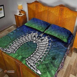 torres strait islander quilt bed set dhari mask