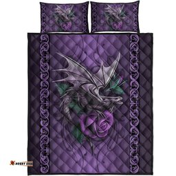 Celtic Quilts Bed Set Dragon Purple
