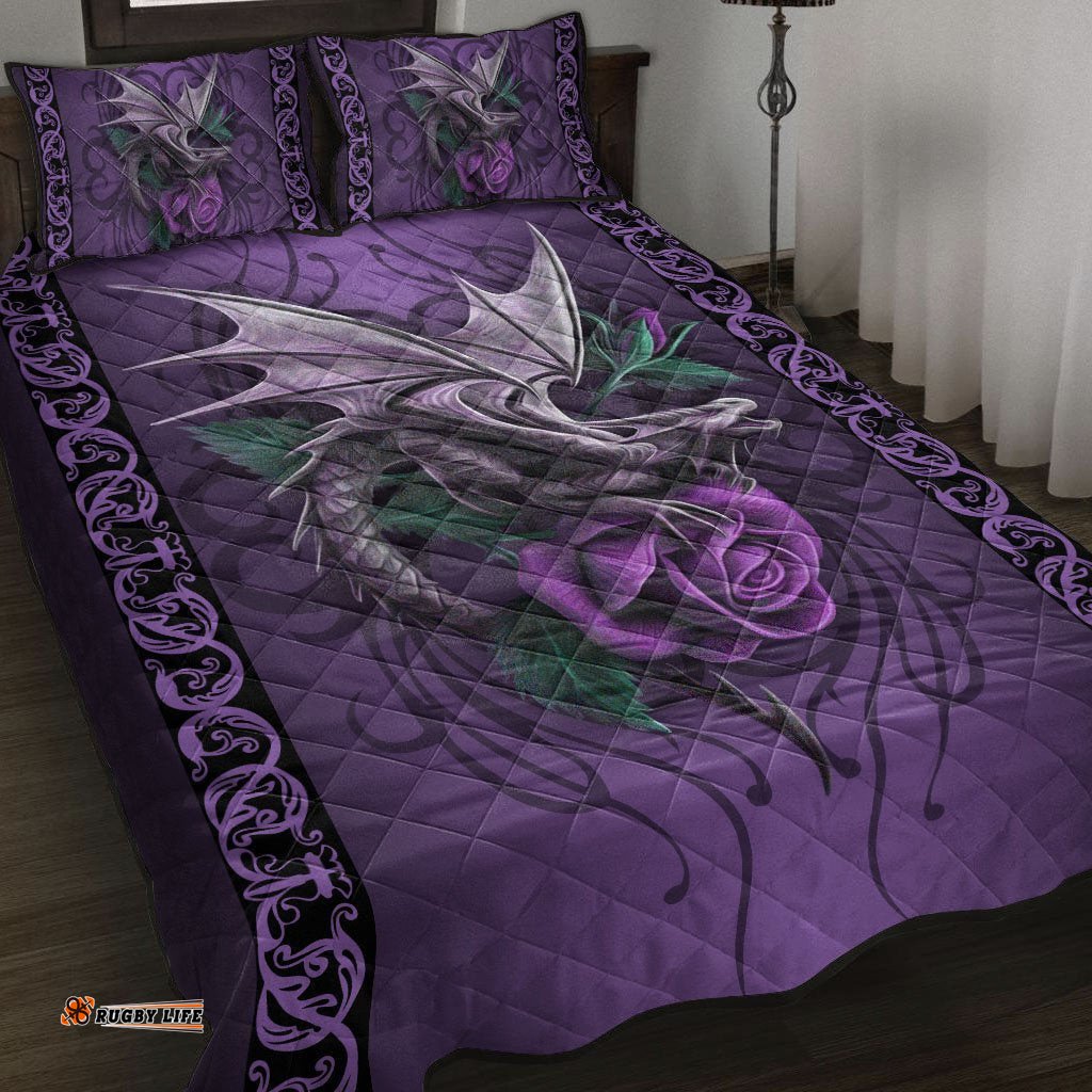 Celtic Quilts Bed Set Dragon Purple