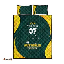 Australia Cricket Custom Quilt Bed Set GO Aussie Modern Motif