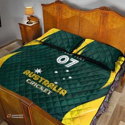 Australia Cricket Custom Quilt Bed Set GO Aussie Modern Motif