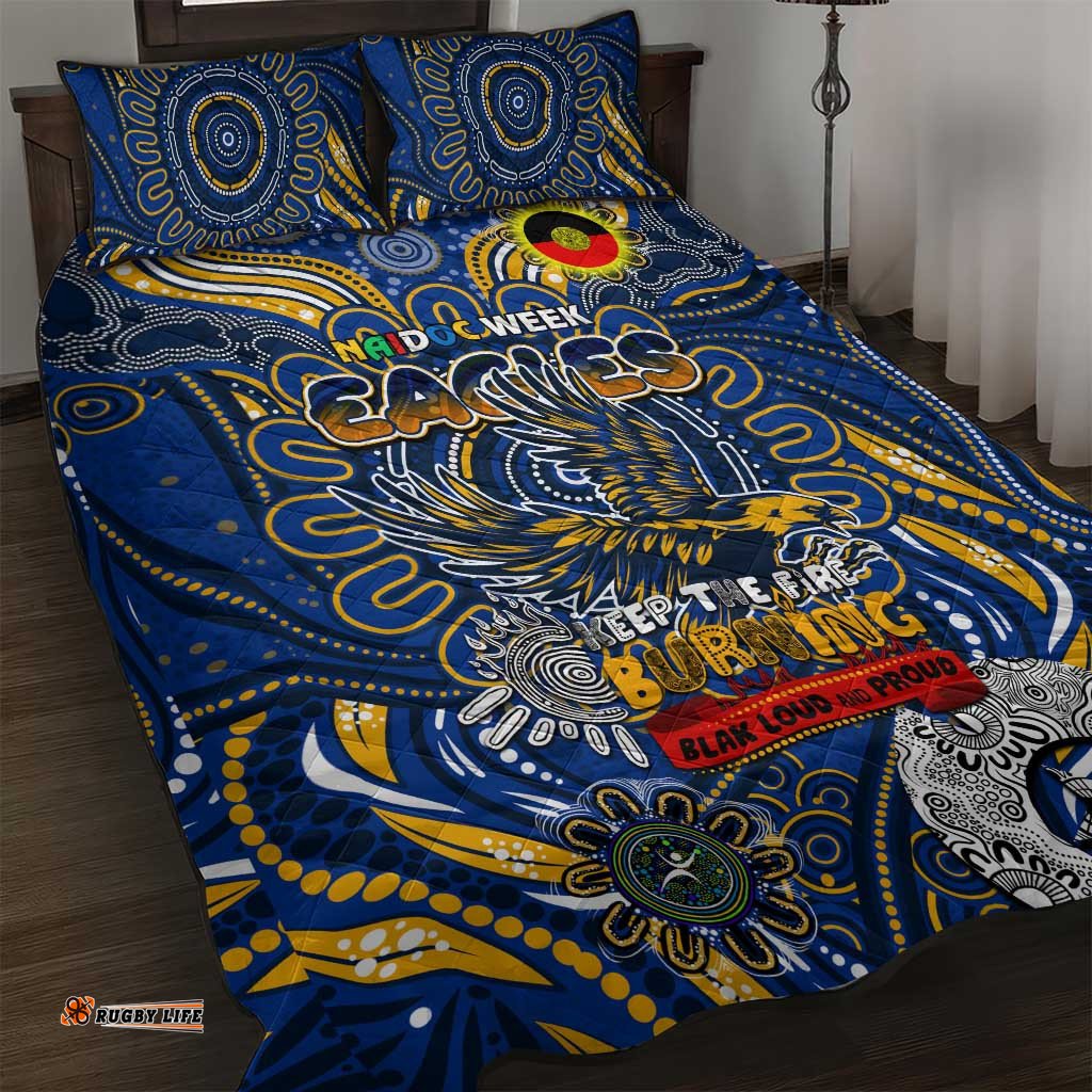west coast eagles naidoc week 2024 quilt bed set mascot football dt02