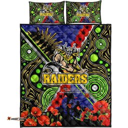raiders rugby anzac aboriginal quilt bed set canberra raiders with anzac day poppy flower quilt bed set
