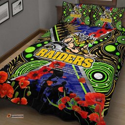 raiders rugby anzac aboriginal quilt bed set canberra raiders with anzac day poppy flower quilt bed set