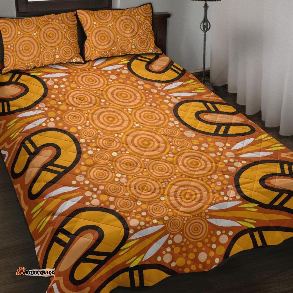Aboriginal Quilt Bed Set Indigenous Art Patterns Ver03