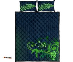 Quilt Bed Set New Zealand Silver Fern Green