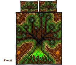 Aboriginal Quilt Bed Set Tree Dot Painting Art