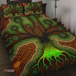 Aboriginal Quilt Bed Set Tree Dot Painting Art
