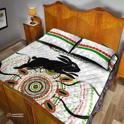 South Sydney Rabbitohs ANZAC Quilt Bed Set Indigenous Vibes White