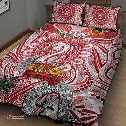 sydney swans naidoc week 2024 quilt bed set mascot football dt02