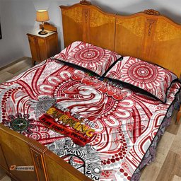sydney swans naidoc week 2024 quilt bed set mascot football dt02