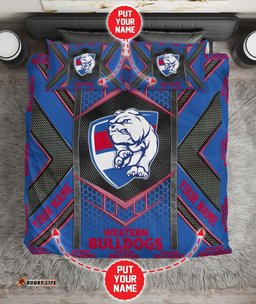 Personalised Western Bulldogs Limited Edition Quilt Bed Set AFL Metal