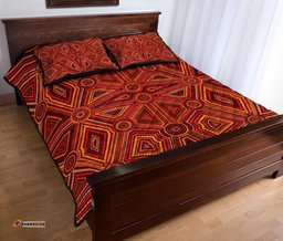 Aboriginal Quilt Bed Set, Indigenous Patterns Ver02