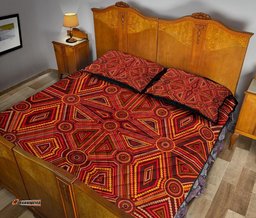 Aboriginal Quilt Bed Set, Indigenous Patterns Ver02