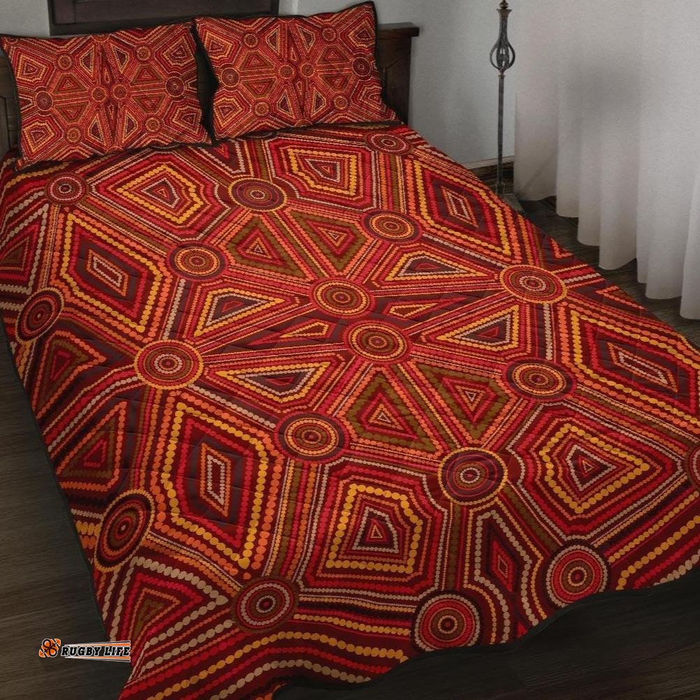 Aboriginal Quilt Bed Set, Indigenous Patterns Ver02