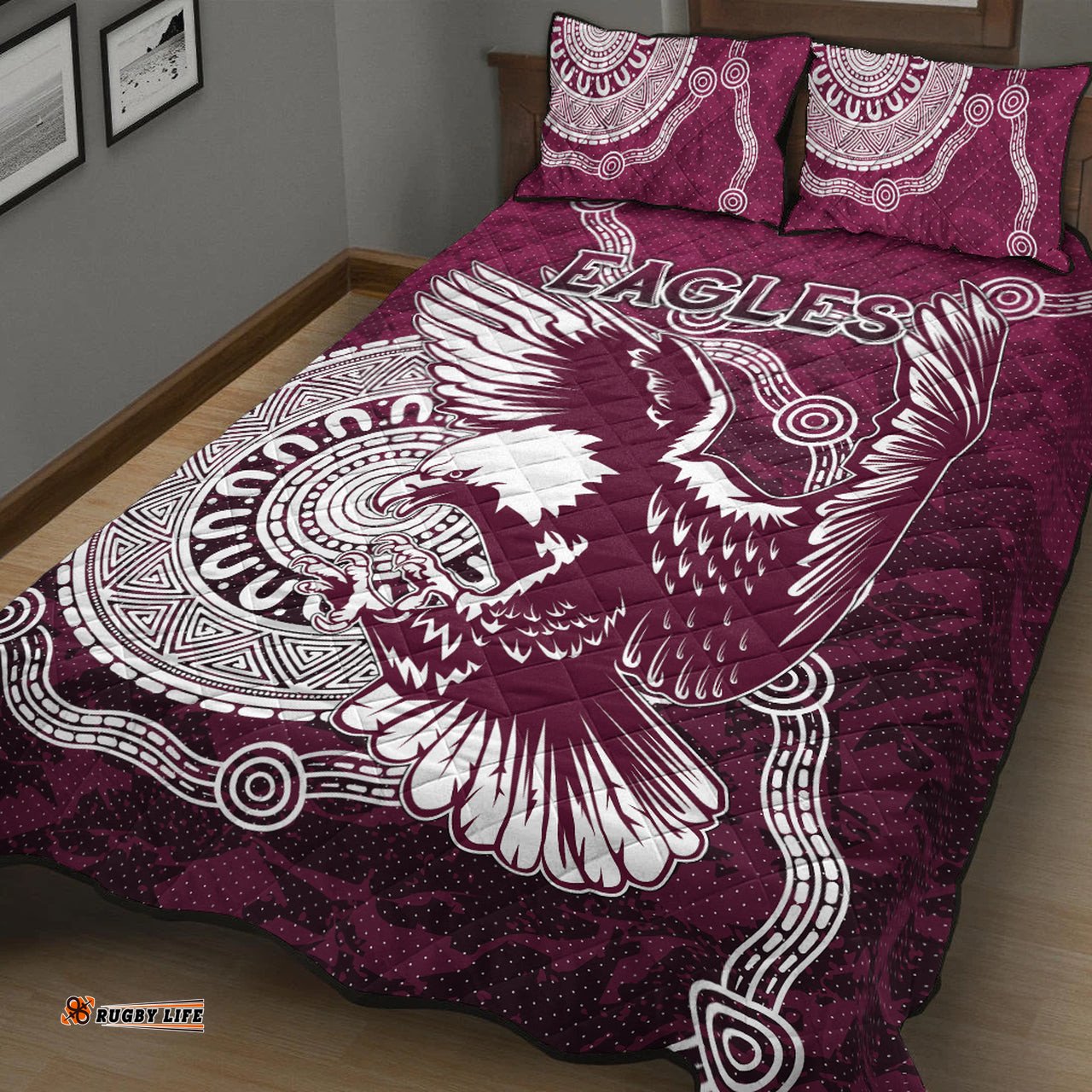 Sea Eagles Rugby Quilt Bed Set Custom Super Eagles Quilt Bed Set
