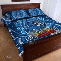 geelong cats naidoc week 2024 quilt bed set mascot football dt02