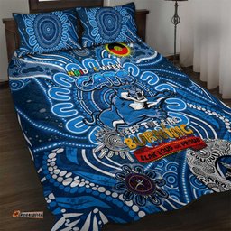 geelong cats naidoc week 2024 quilt bed set mascot football dt02