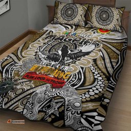 collingwood magpies naidoc week 2024 quilt bed set mascot football dt02