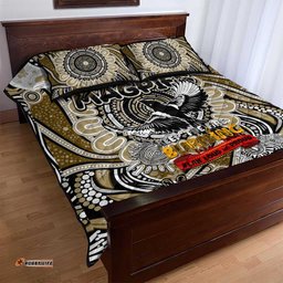 collingwood magpies naidoc week 2024 quilt bed set mascot football dt02