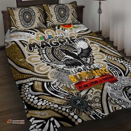 collingwood magpies naidoc week 2024 quilt bed set mascot football dt02