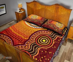 Aboriginal Quilt Bed Set Sunrise Aboriginal Art