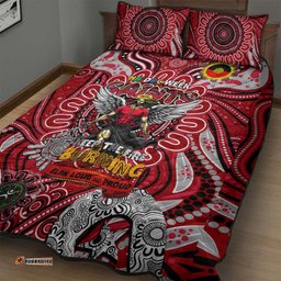 st kilda saints naidoc week 2024 quilt bed set mascot football dt02