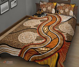 Aboriginal Quilt Bed Set Indigenous Snake Vintage Stye
