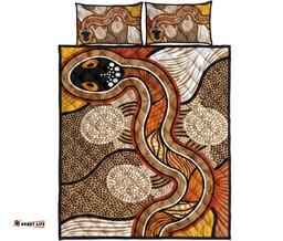 Aboriginal Quilt Bed Set Indigenous Snake Vintage Stye