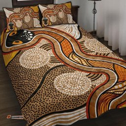 Aboriginal Quilt Bed Set Indigenous Snake Vintage Stye
