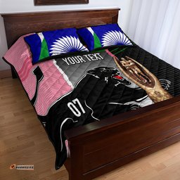 Personalised Panther Rugby NRL Premiers Quilt Bed Set Panther Pride Black & Pink Sporty Vibe