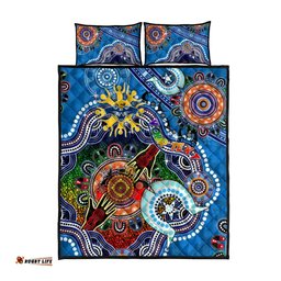 custom naidoc week 2024 geelong cats quilt bed set australia aboriginal dot painting dt02