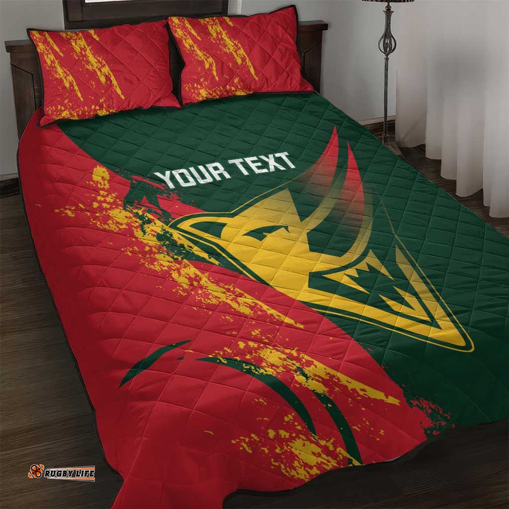 Custom Australia Tasmania Cricket Quilt Bed Set Go Tasmanian Tigers Grunge Style