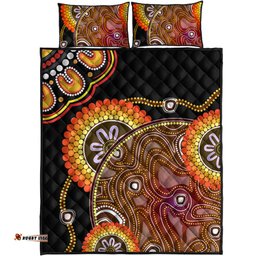 aboriginal quilt bed set sun rise indigenous vibes