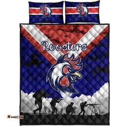 Sydney Roosters ANZAC Quilt Bed Set Simple Style Blue