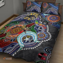 personalised panthers naidoc week 2024 quilt bed set australia aboriginal dot painting dt02