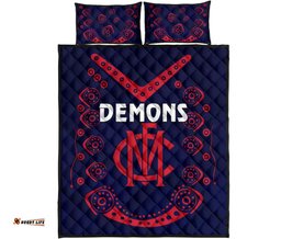 melbourne demons indigenous quilt bed set football