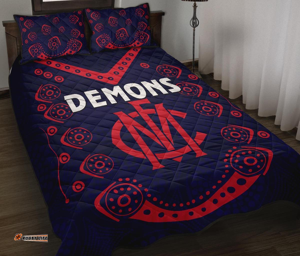 melbourne demons indigenous quilt bed set football