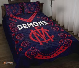 melbourne demons indigenous quilt bed set football