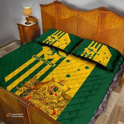 Quilt Bed Set Australia Kangaroo Sign National Color