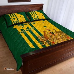 Quilt Bed Set Australia Kangaroo Sign National Color