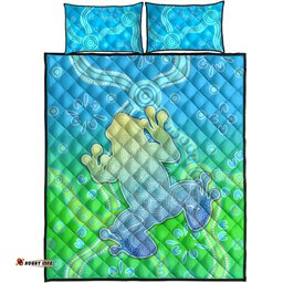 Aboriginal Frog Quilt Bed Set Indigenous Simple Vibes